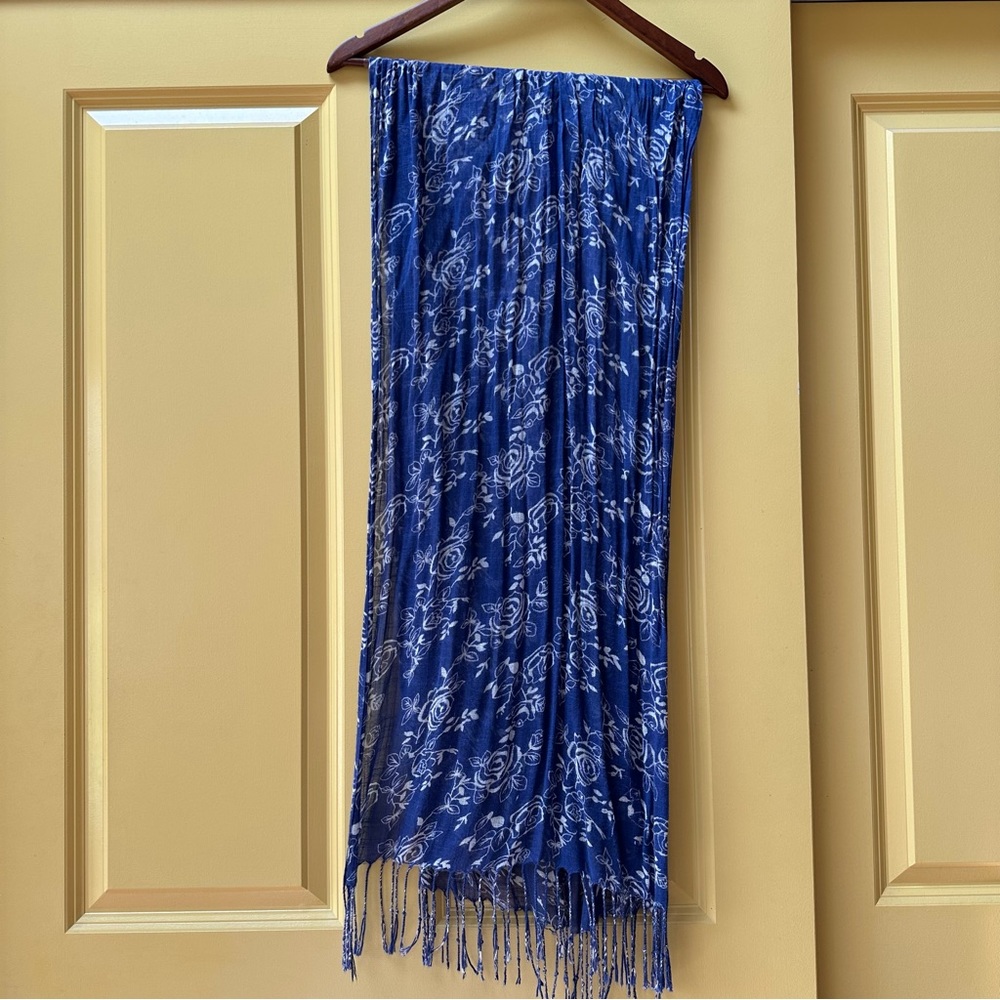Blue floral scarf